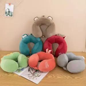 [콩심팥심]사무실 U자형 목쿠션 휴대용 여행용 캐릭터 낮잠 베개