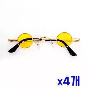 TBZ 미니 레트로 금테 포인트안경-옐로우 x4개 생일파티
