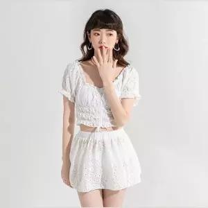 여름 레이스업 반바지 수영복 슬립 상의 밴딩 팬츠 비치웨어