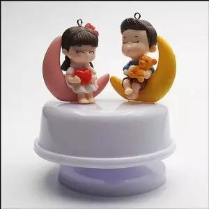 회전 오르골 달빛 소년과 소녀 소리랜덤 1개 우드오르골 수동오르골