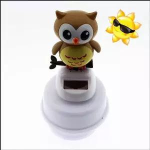 태양광 흔들이 올빼미 회전 오르골 뮤직 박스 우드오르골