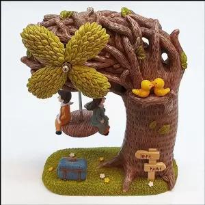 케릭터 무빙 오르골 고목 회전의자와 연인 우드오르골 수동오르골