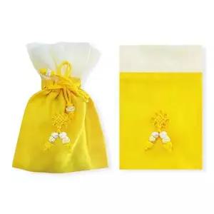 구디백 포장디자인 생일파우치 선물소품 노랑 전통복주머니