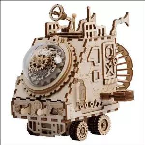 DIY MDF 무빙 오르골 우주 탐사선 우드오르골 수동오르골