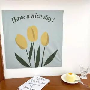 포스터 노란꽃 튤립 인테리어 일러스트 가림천 카페 장식