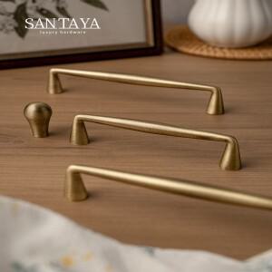 Santaya 견고한 앤틱 황동 손잡이 주방 캐비닛 당김 옷장 서랍 가구 하드웨어 긴