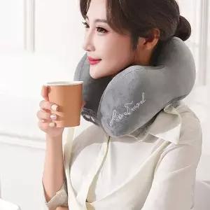 벨벳 여행용 목베개 쿠션 비행기 휴대용 목쿠션 기내용베개