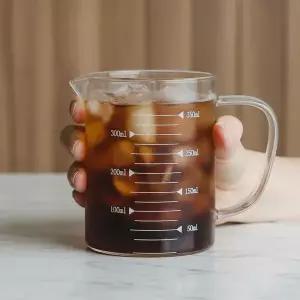 홈베이킹 눈금 비커 내열유리 계량컵 350ml 손잡이 저그 믹싱볼