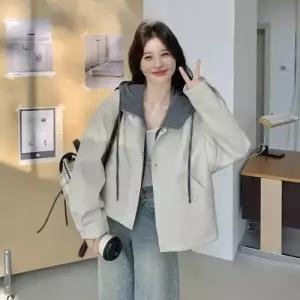 투피스 페이크 캐주얼 여사친 재킷 후드 러블리 코트 야구 항공 집업 쇼트 봄가을 점퍼 다올1
