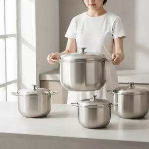 [골드스마일]대용량 304스텐 인덕션 곰솥 빨래삶통 대형 들통 업소용 냄비