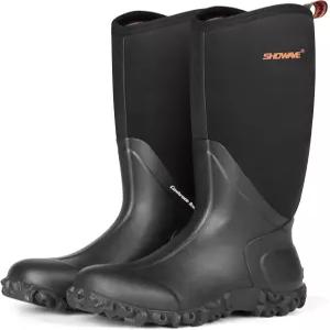 쇼웨이브 여성 레인 부츠 키 큰 단열 고무 네오프렌 방수 내구성 있는 머드 가드닝 농어 낚시용