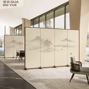 병풍 추석 차례 수묵화 전통 인테리어 동양화 장식품 교구 파티션 제사용 추사 접이식 가림막