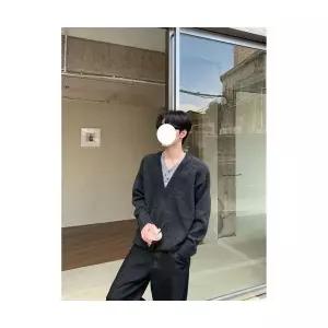 남성 데일리 니트 브이넥 차콜 V넥 페이크 투피스 코트 가을 다올3