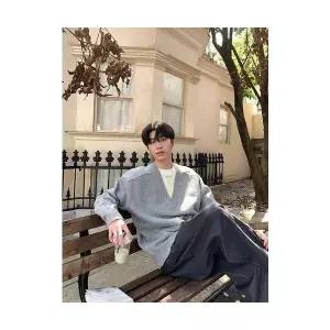 남사친 니트 이너 가을 페이크 투피스 코트 브이넥 풀오버 데일리 다올3