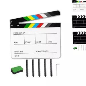 아크릴 클래퍼 보드 슬레이트 마그네틱 영화용 촬영 클래퍼 보드 연극용 스튜디오 콘텐츠 영상 연출 장비