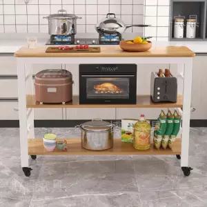 이동식 주방 조리대 우드 보조 테이블 바퀴달린 카트