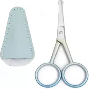 프리미엄 매니큐어 라운드 팁 가위 다용도 스테인리스 스틸 큐티클 페디큐어 뷰티 그루밍 네일 눈썹 속눈썹 코털 (블루 4인치 인조 가죽 커버) Pink 4 Inch With