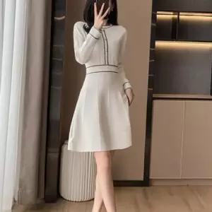 니트 포인트 A라인 스타일 미니 미니원피스 원피스 플