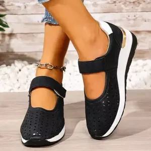 캐주얼 여자조끼 여름용 통굽 웨지 빅사이즈 단화 ible2