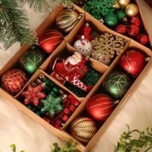 크리스마스 크리스마스트리 장식볼 오너먼트세트(컬러팝) DP68558