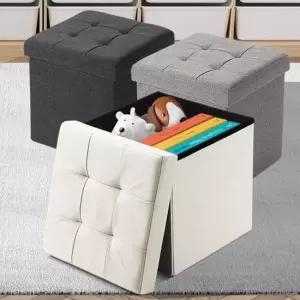 스툴 중형 접이식 낮은의자 수납 미니 스톨 가죽 작은 스툴의자 보조의자 화장대스툴 수납의자