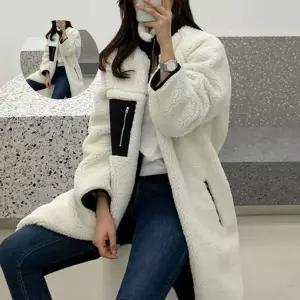 롱후리스 부드러운 양털점퍼 흰색 여성 아우터