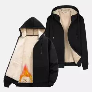 TBZ 블랙양털기모후드집업 양털안감 점퍼 기모점퍼 자켓