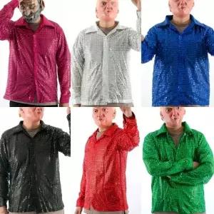 셔츠 파티 의상 스팽글 반짝이 노래방 성인용