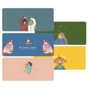 게이밍 일러스트 롱 마우스 장패드 와이드 데스크 책상 깔판 커팅 매트 깔개 가죽 커버