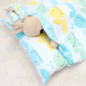 유치원 어린이집 인견 일체형 이불 베개 고래 세트