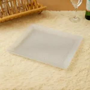 ( )크리스탈 실버쟁반 중형 31.7x25cm 투명펄 트레이 식탁매트 인테리어 주방용품