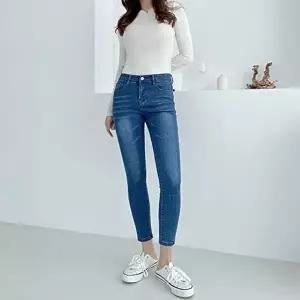 이지핏 크롭드 데님 팬츠 스판 스키니진 빅사이즈 (HSJ-WFFZSXU)