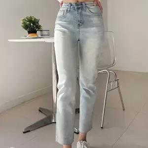 스판 일자 연청 데미지 워싱 여성 청바지 팬츠 (HSJ-WE4EE7D)