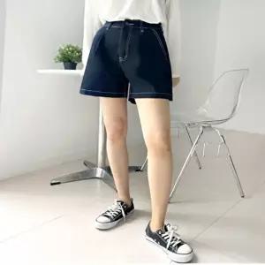 여자 여름 티네즈 A라인 스티치 데님 숏팬츠 청반바지 (HSJ-WF008D5)