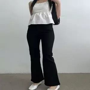 여자 세미부츠컷 스판 블랙진 데님팬츠 롱 슬림핏 청 (HSJ-WF48053)