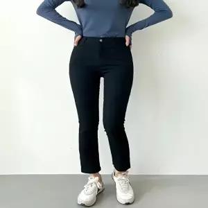 겨울기모블랙진 여자 여성겨울바지 기모블랙일자팬츠 (HSJ-WCED6A0)