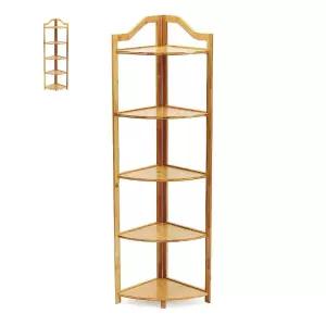 거실 대나무 5단 선반 내추럴 조립식 코너 모서리