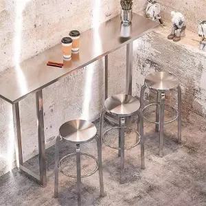 하이 바테이블 스테인레스 창가용 일자형 카페 분식집 높이조절 업소용 가구