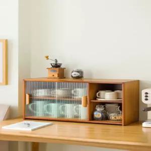 빈티지 그릇장 원목 미닫이 수납장 주방 홈카페 장식장 진열장 엔틱