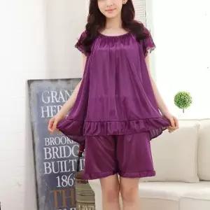 시원한 잠옷 상하의 세트 여자 쿨반바지 반팔 셋트 (HSJ-W5E1AC3)