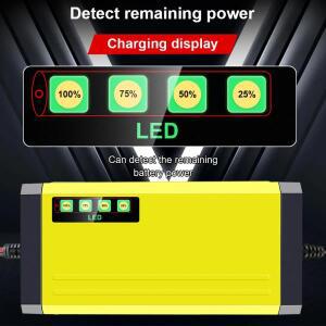 완전 자동 자동차 배터리 충전기 12V 2A 지능형 고속 충전 3단계 납산 AGM GEL 배터리 충전기