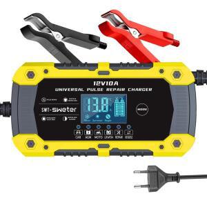 EU 플러그 12V 10A SWT-1880 자동차 오토바이 배터리 용 자동차 배터리 충전기 빠른 충전 Lifepo4 AGM 젤