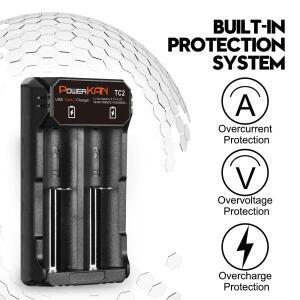 POWERKAN 배터리 충전기, Type-C USB 입력, 3.7V 리튬 이온 배터리용 2665016340 14500 21700 18650 충전과