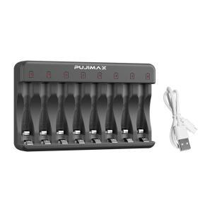 PUJIMAX 8 슬롯 1.2V LCD 디스플레이 AA/AAA NiMh NiCd 충전식 배터리 용 스마트 배터리 충전기 aa aaa 배