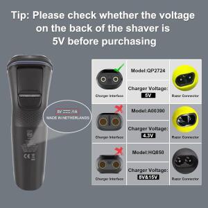 필립스 원블레이드 QP2724 QP2834 QP1424 QP1924 QP4631 수염 트리머용 5V 타입-C 면도기 어댑터 충전기 변