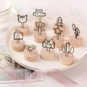 우드 메모 홀더 꽂이 가격표 스탠드 메뉴 명함 클립 사무 용품 사진 집게 엽서 메모홀더