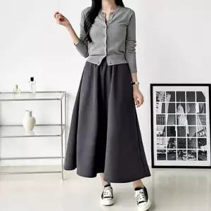 여성 A라인 롱 스커트 골덴 밴딩 겨울 치마 3색