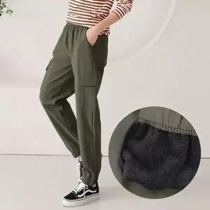 여성 기모안감 카고 조거팬츠 겨울 밴딩 바지 2색