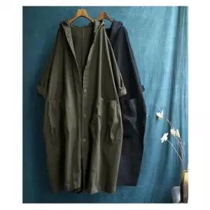 봄가을 후드야상 왕주머니 오버핏 후드롱코트 F81314 블랙