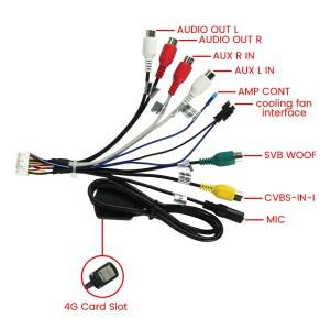 안드로이드 라디오 자동차 스테레오 RCA 20 핀 케이블 플러그 액세서리 범용 출력 AUX 어댑터 서브 우퍼